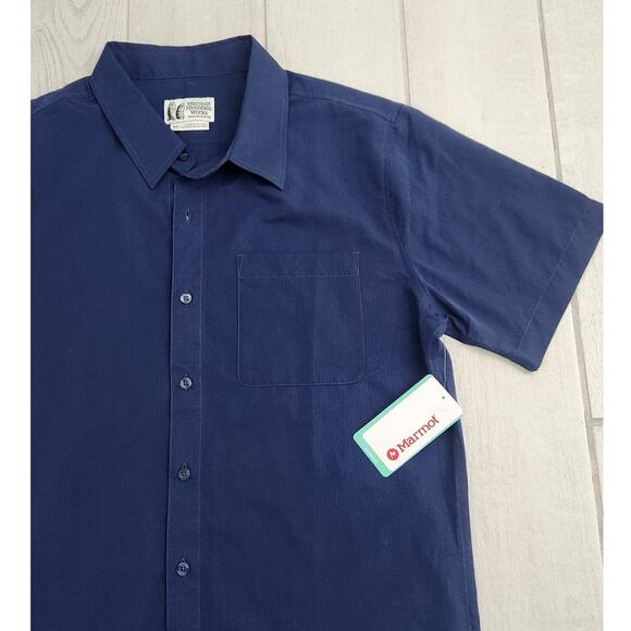 Marmot Mountain Works Aerobra SS Button Up Shirt MEDIUM Quick Dry Camp Fish Hike - Picture 5 of 9